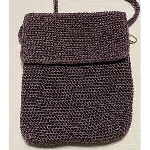 THE SAK, Hand Made, Purple Crochet Crossbody Purse, Mini 5.5" x 7" Boho GUC